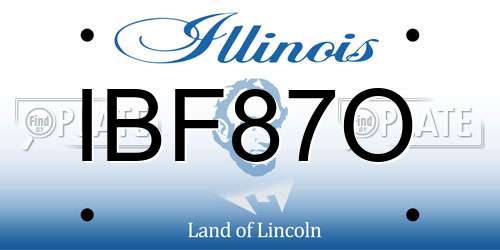 IBF87O Illinois License Plate