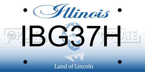 IBG37H Illinois License Plate