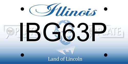 IBG63P Illinois License Plate