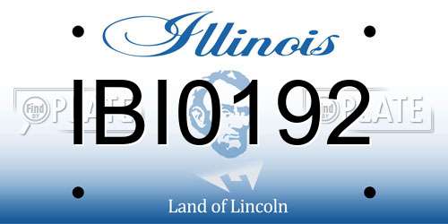 IBI0192 Illinois License Plate