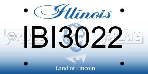 IBI3022 Illinois License Plate