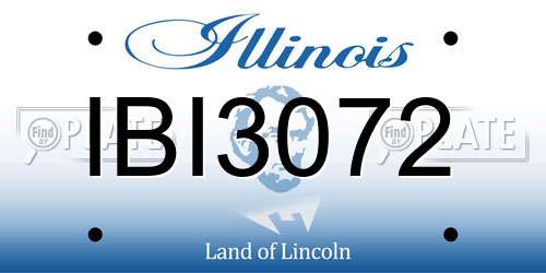 IBI3072 Illinois License Plate