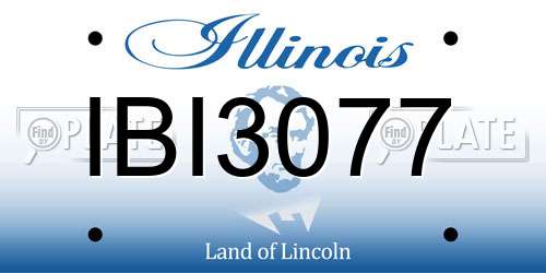 IBI3077 Illinois License Plate