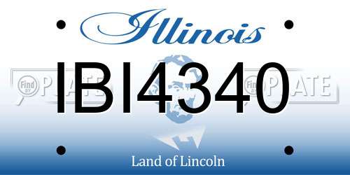 IBI4340 Illinois License Plate