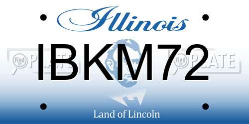 IBKM72 Illinois License Plate