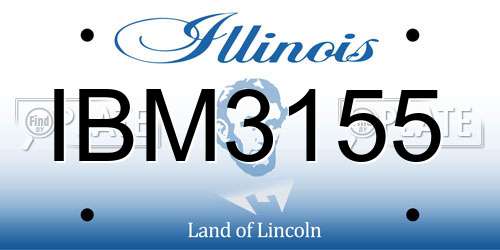 IBM3155 Illinois License Plate