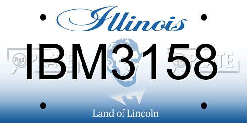 IBM3158 Illinois License Plate
