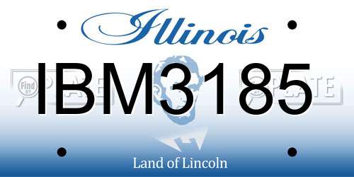 IBM3185 Illinois License Plate