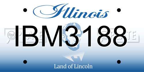 IBM3188 Illinois License Plate