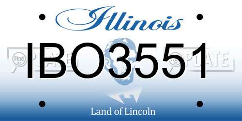 IBO3551 Illinois License Plate