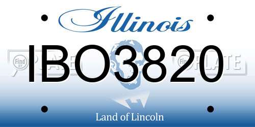 IBO3820 Illinois License Plate