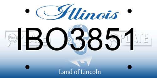 IBO3851 Illinois License Plate