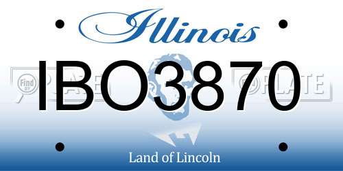 IBO3870 Illinois License Plate