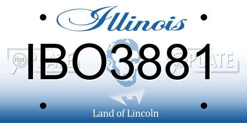 IBO3881 Illinois License Plate