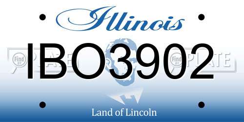 IBO3902 Illinois License Plate