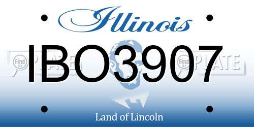 IBO3907 Illinois License Plate
