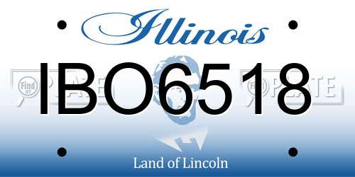 IBO6518 Illinois License Plate