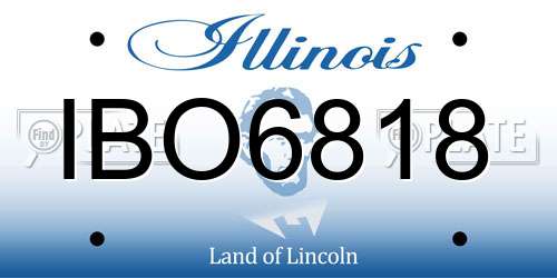 IBO6818 Illinois License Plate