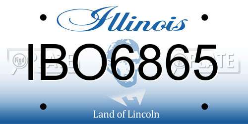 IBO6865 Illinois License Plate