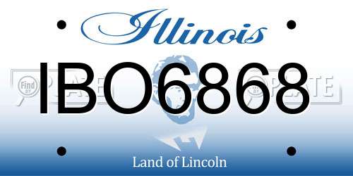 IBO6868 Illinois License Plate