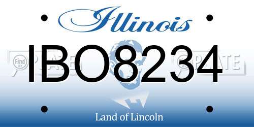 IBO8234 Illinois License Plate