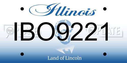 IBO9221 Illinois License Plate