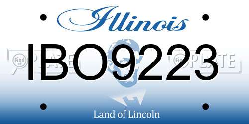 IBO9223 Illinois License Plate
