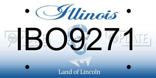 IBO9271 Illinois License Plate