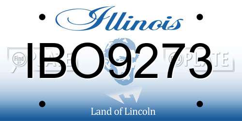 IBO9273 Illinois License Plate