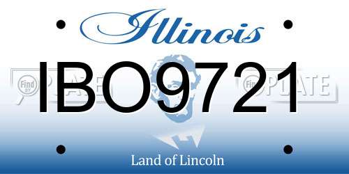 IBO9721 Illinois License Plate
