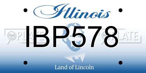IBP578 Illinois License Plate
