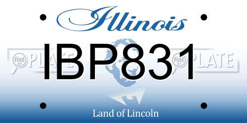 IBP831 Illinois License Plate