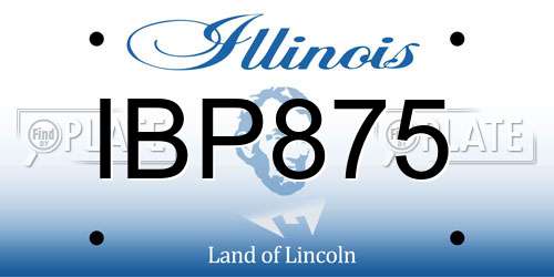 IBP875 Illinois License Plate