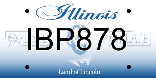 IBP878 Illinois License Plate