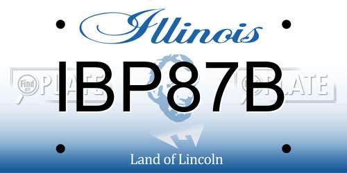 IBP87B Illinois License Plate