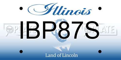 IBP87S Illinois License Plate