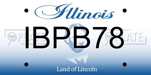 IBPB78 Illinois License Plate