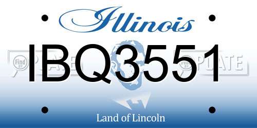 IBQ3551 Illinois License Plate