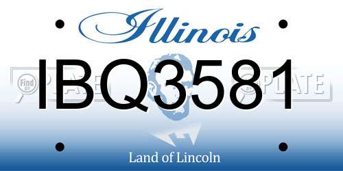 IBQ3581 Illinois License Plate