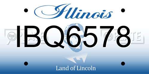 IBQ6578 Illinois License Plate