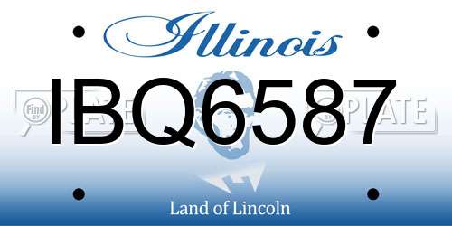 IBQ6587 Illinois License Plate