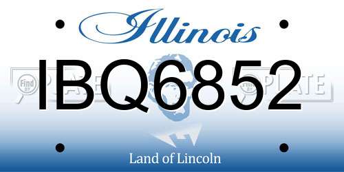 IBQ6852 Illinois License Plate