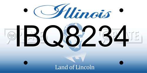 IBQ8234 Illinois License Plate
