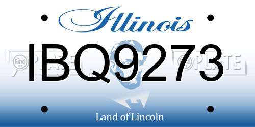 IBQ9273 Illinois License Plate