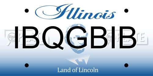 IBQGBIB Illinois License Plate