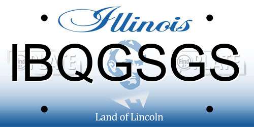 IBQGSGS Illinois License Plate