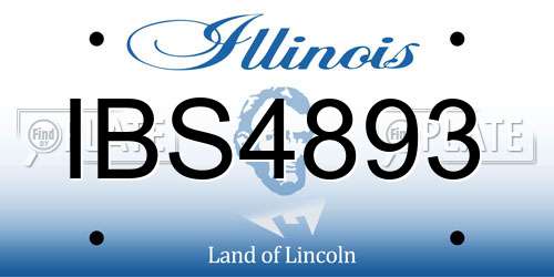 IBS4893 Illinois License Plate