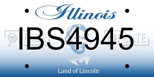 IBS4945 Illinois License Plate