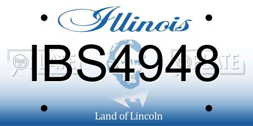 IBS4948 Illinois License Plate