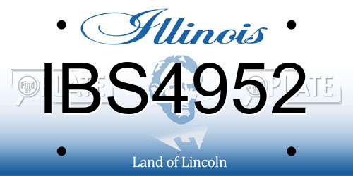 IBS4952 Illinois License Plate